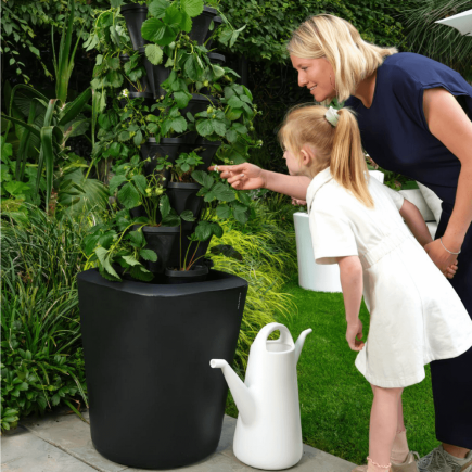 Flower Tower – Jardinière verticale en noir, blanc ou avec arrosage solaire