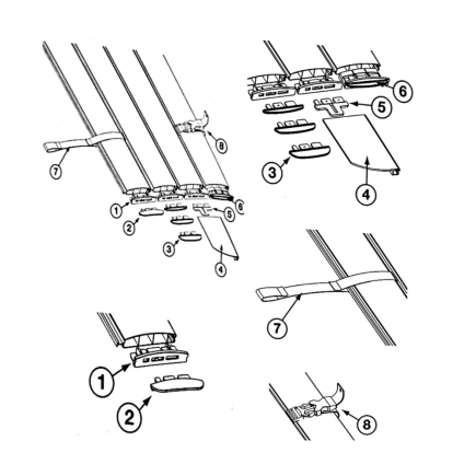 Lanière de liaison lame-axe pour Lames 83 mm de Volet hors sol ABRIBLUE