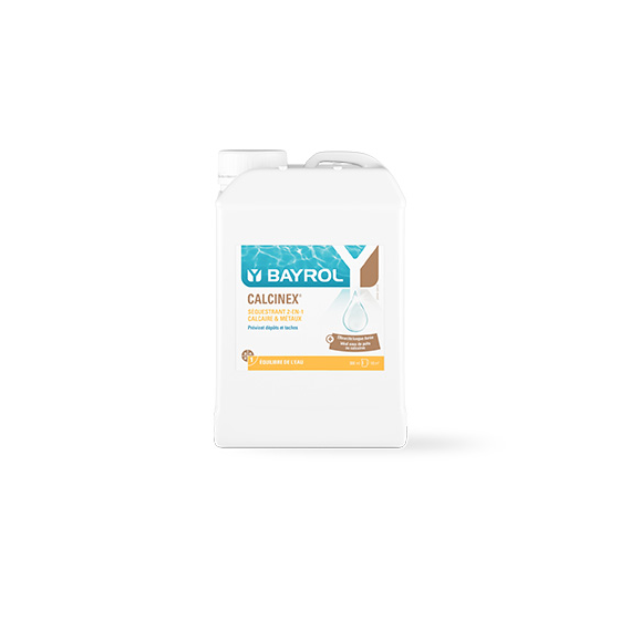 Calcinex® 3L Bayrol – Anti-calcaire liquide pour piscine, prévention des dépôts et des taches métalliques