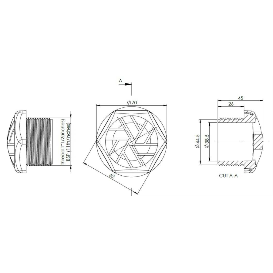 dimension de la Grille WELTICO WE-LINE pour piscine