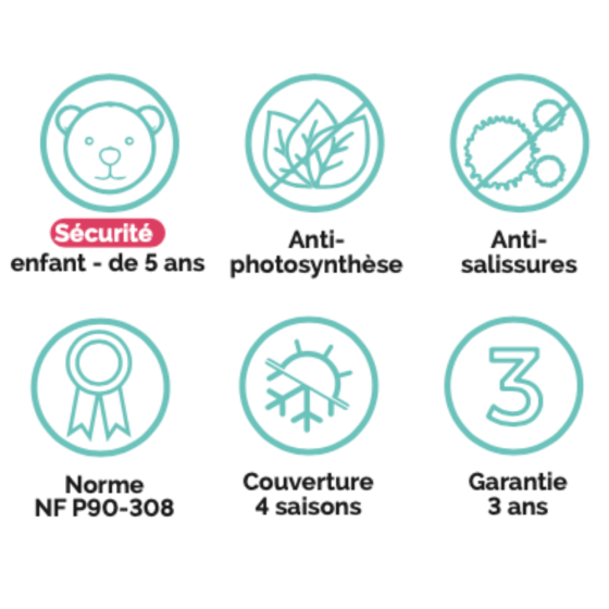 DESTOCKAGE - Bâche à Barres Supérieure de Sécurité – Couverture Piscine 4 Saisons