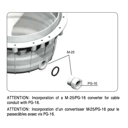 Passe câble pour projecteur piscine