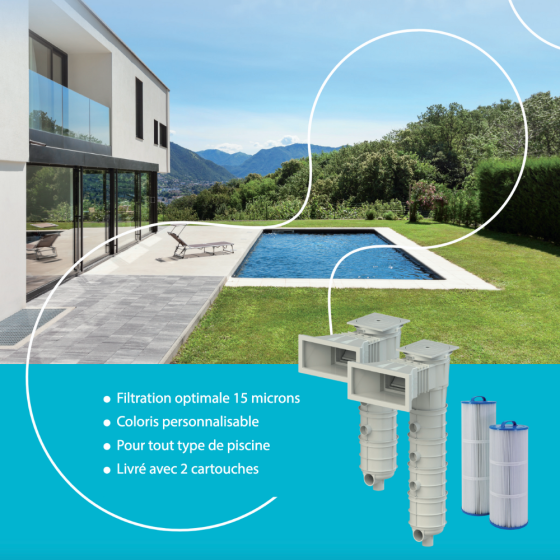 Skimmer filtrant pour piscine design