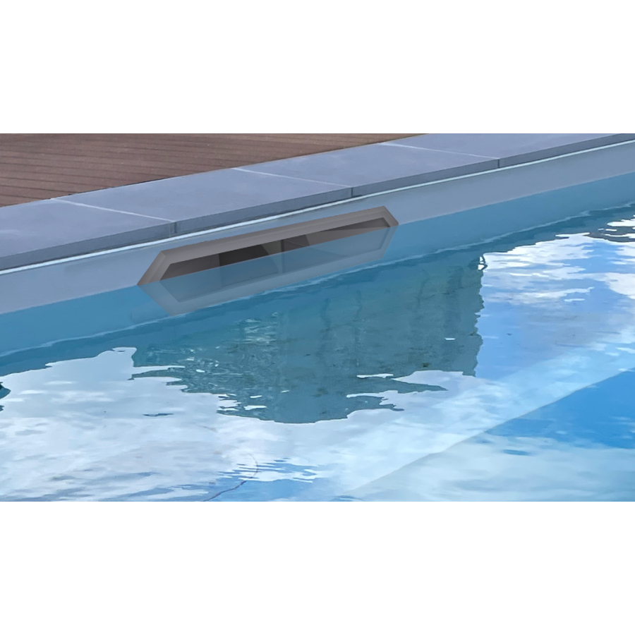 Skimmer miroir WELTICO WE-LINE A800 Gris Anthracite en eau