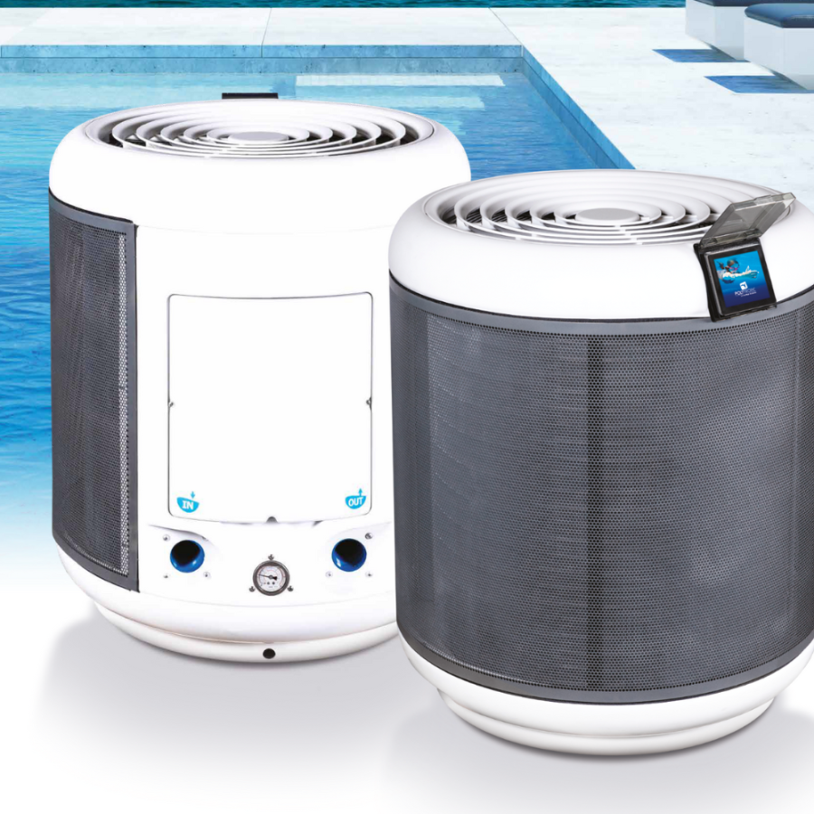 Pompe à chaleur piscine OTTIMO – Full Inverter blanche vue arrière