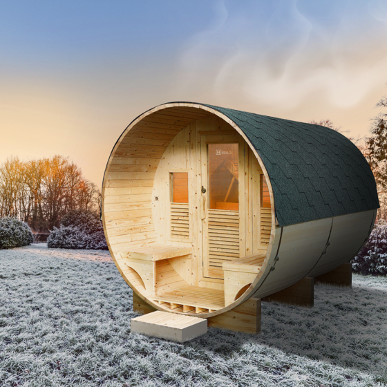 Sauna Gaïa Bella & Luna – exterieur gelé