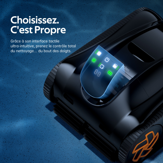 Robot piscine sans fil K25 – iGarden écran tactile