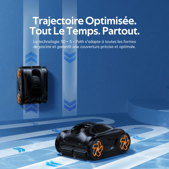 Robot piscine sans fil K80 - Trajectoire Nettoyage
