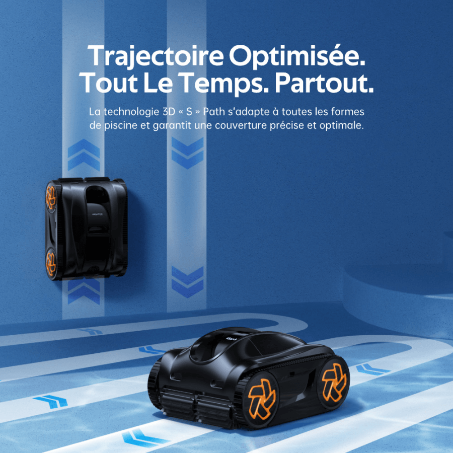 Robot piscine sans fil K80 - Trajectoire Nettoyage