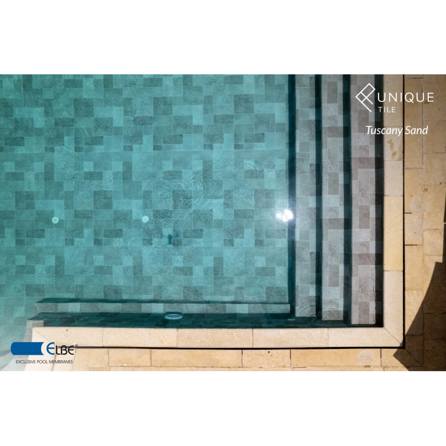 Piscine Unique Tile Tuscany Sand - vue aérienne