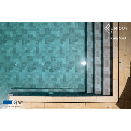 Piscine Unique Tile Tuscany Sand - vue aérienne