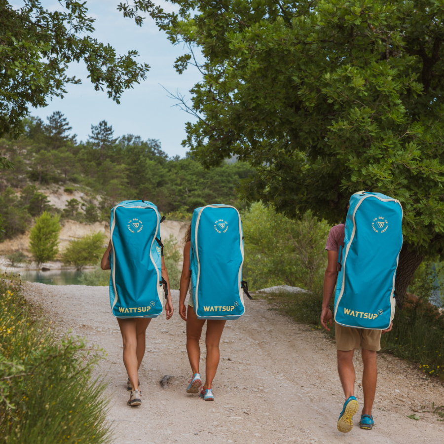 Pack Paddle Gonflable SUP WattSUP Sar 10'8" rangé en sac à dos