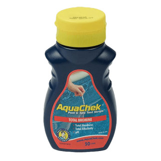 Boîte 50 bandelettes d'analyse Aquachek rouge Brome, PH, Tac, TH