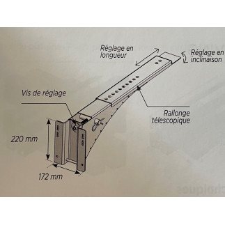 Console anti-flexion Inox 316 pour poutre de caillebotis SOFATEC - Fixation paroi