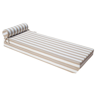 Matelas réversible rayé blanc et beige MX Home - Simple ou Double