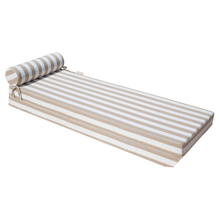 Matelas réversible rayé blanc et beige MX Home - Simple ou Double