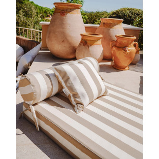 Matelas réversible rayé blanc et beige MX Home - Simple ou Double