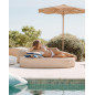 Lit bain de soleil rond beige raphia MX Home