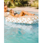 Bain de soleil flottant avec têtière beige MX Home Bain de soleil flottant avec têtière beige MX Home