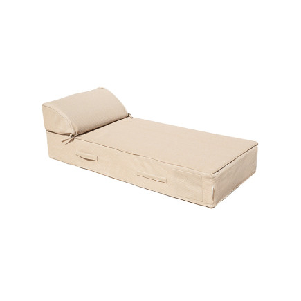 Lit bain de soleil beige raphia MX Home - Simple ou Double