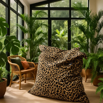 Pouf géant XXL Leopard SHELTO