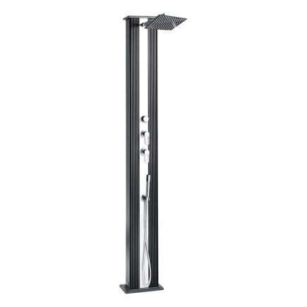 Douche hybride solaire Aluminium design DADA Straight POOLEX