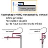 Profilé Aluminium HUNG vertical sur arase d'accrochage liner pour PISCINE