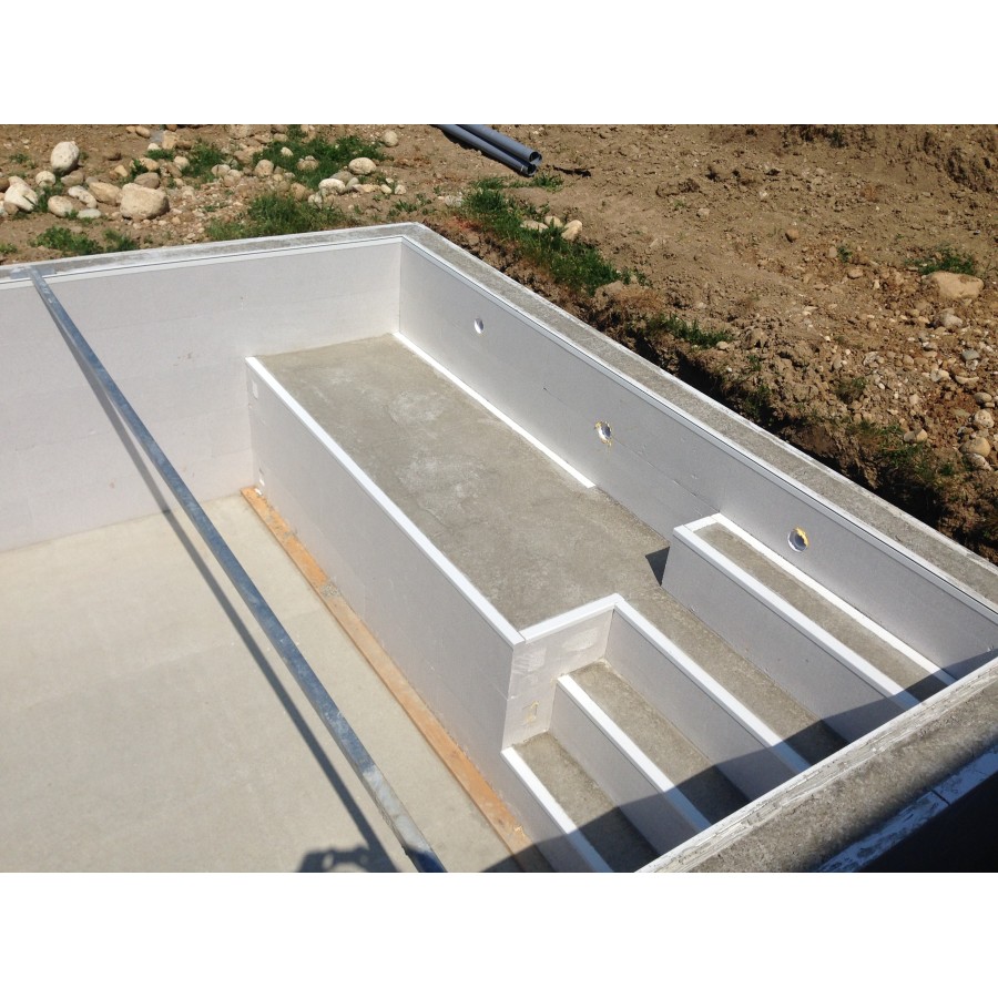 Bloc polystyrène haute densité STYRAQUA pour construction piscine