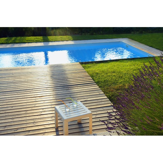 ROCATELLO Kit de construction piscine  6.5x3.5x1.5 avec escalier angle