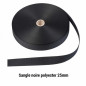 Sangle 25mm noire de rappel pour fixation couverture piscine