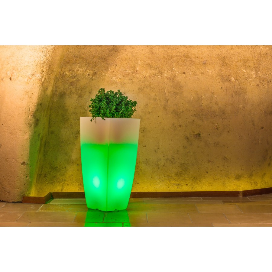 Pot lumineux Multi couleurs STILO SQUARE design grand modèle Pot lumineux Multi couleurs STILO SQUARE design grand modèle