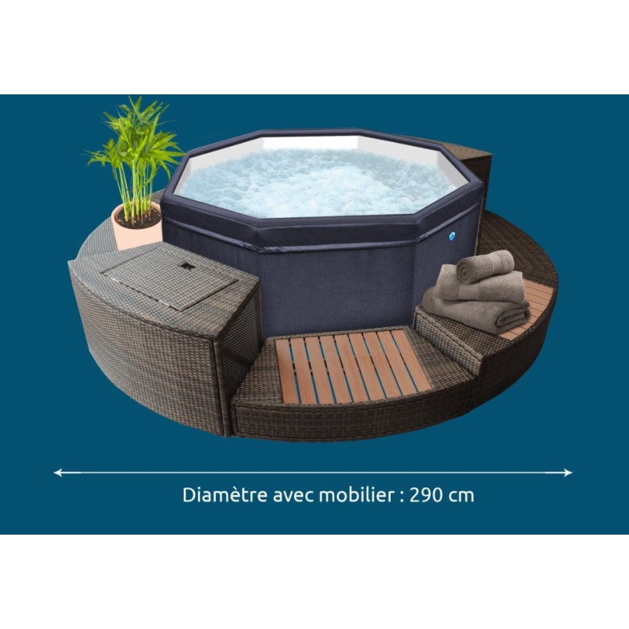 SPA Octopus Semi Rigide avec mobilier