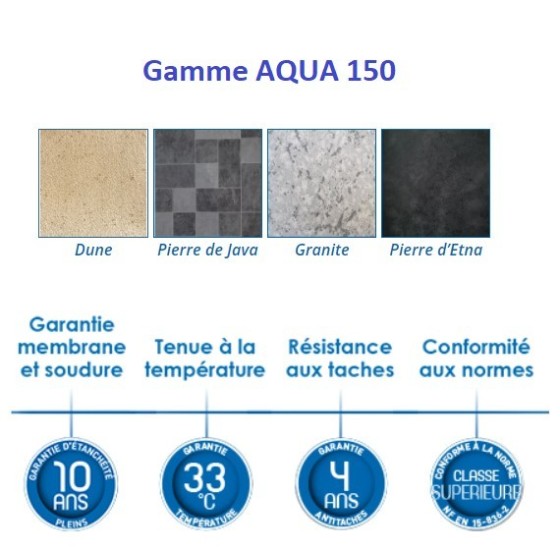 PVC armé AQUA150 Verni Relief 150/100 rouleau de 1,65m x 25mL