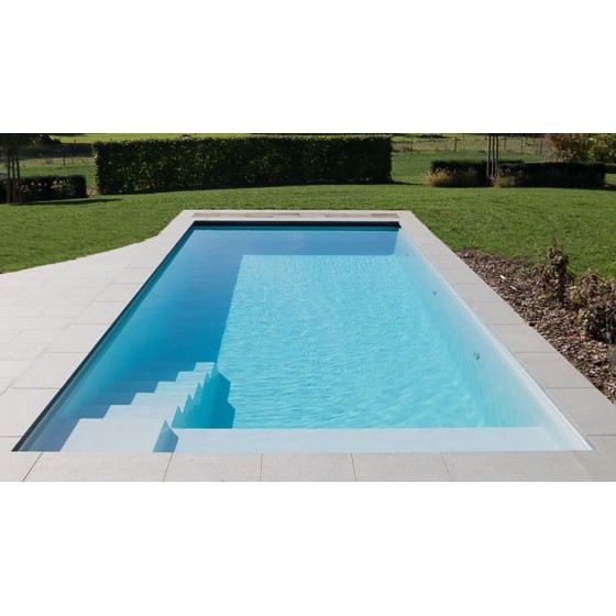 Liner 75/100 uni Verni Vert caraïbes pour piscine Rectangulaire fond Plat