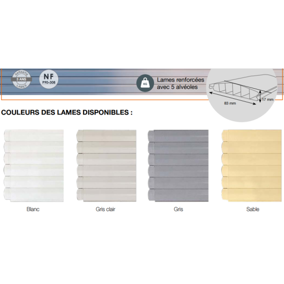 Couleurs-disponibles-lames-PVC-83mm-SOFATEC