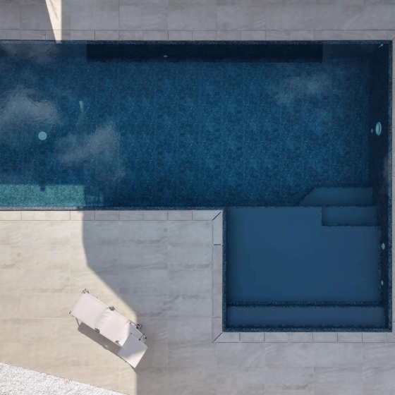 piscine avec liner sopremapool design couleur pearl noir