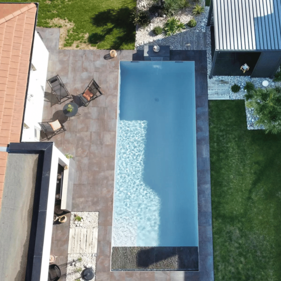 piscine avec liner sopremapool feeling gris moyen