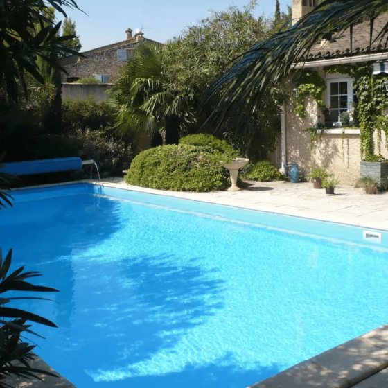 piscine avec liner sopremapool feeling bleu azur