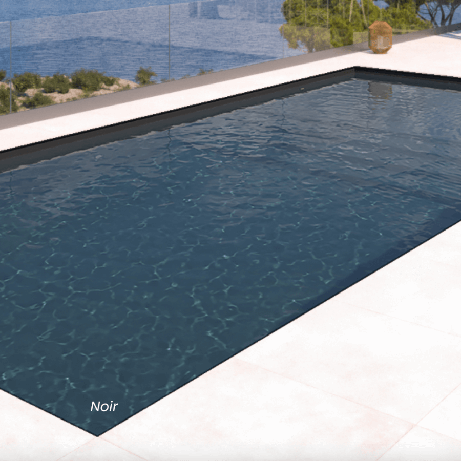 photo de synthèse d'une piscine avec liner noir