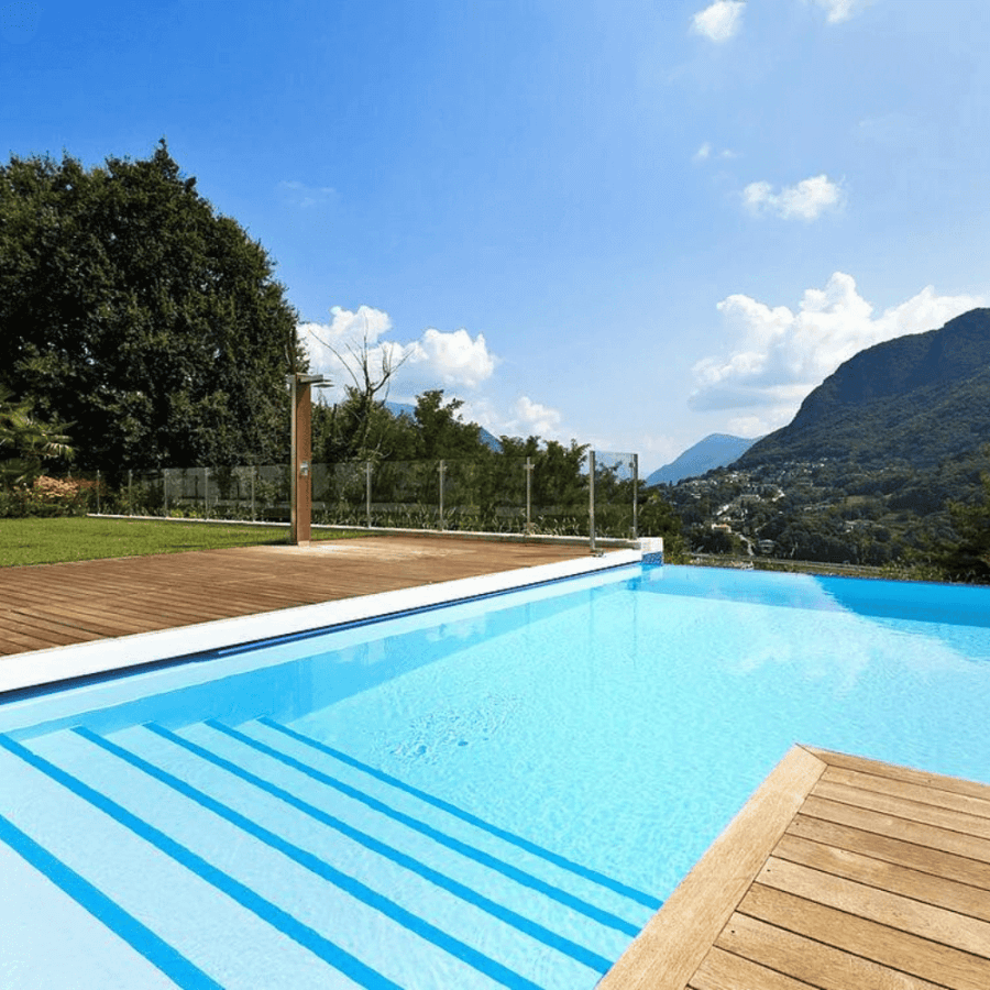 Piscine avec Pvc armé ALKORPLAN 2000 Verni Uni couleur vert caraibes
