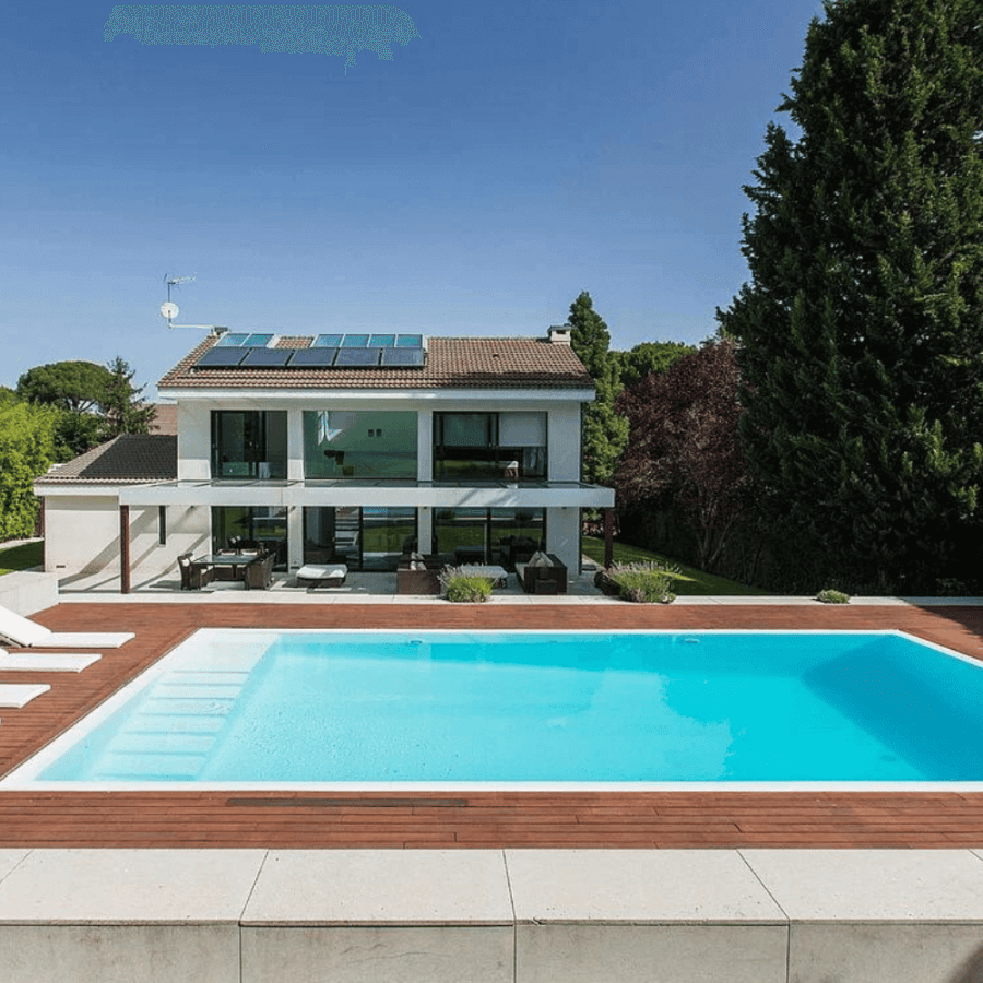 Piscine avec Pvc armé ALKORPLAN 2000 Verni Uni couleur bleu adriatique