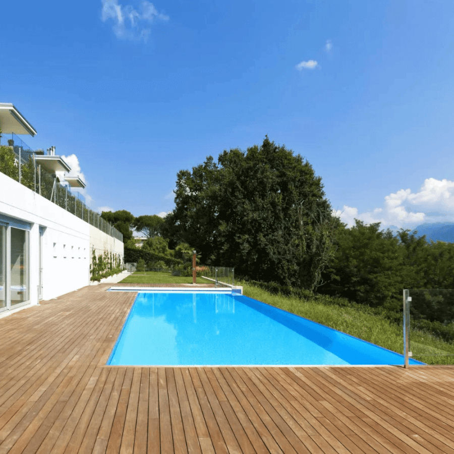 piscine avec liner armé sopremapool one couleur bleu azur