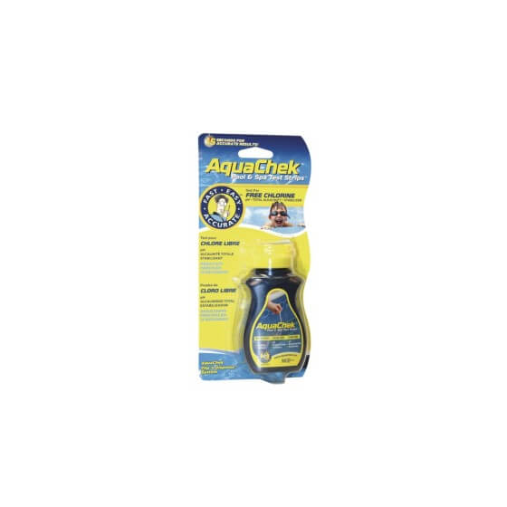 Boîte de 50 bandelettes de test Aquachek jaune chl+ph+alka