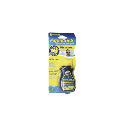 Boîte de 50 bandelettes de test Aquachek jaune Chlore, PH, Tac, Stabilisant