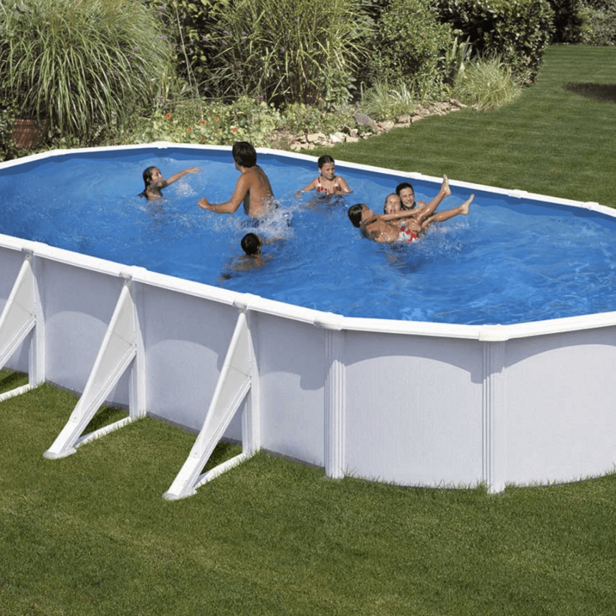 photo de la piscine en Kit Piscine Hors sol en acier ovale facile à installer - pack filtration et liner