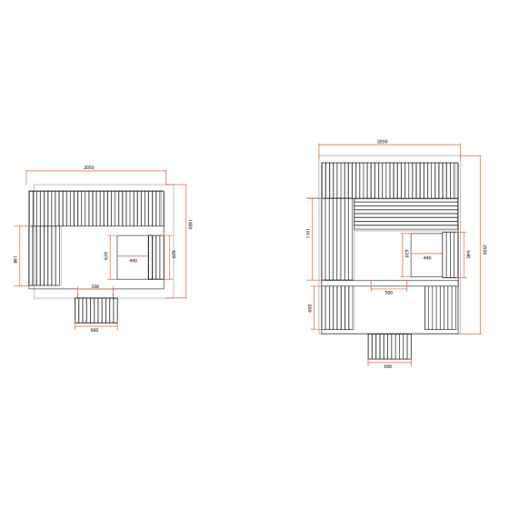 Sauna Gaïa Bella & Luna – schéma