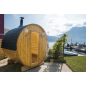 Sauna Tonneau d'extérieur modèle KAMMI de chez HARVIA