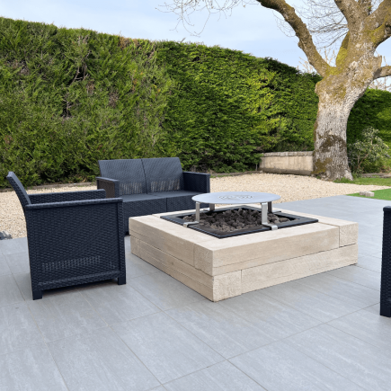 Braséro WOOD 2 hauteurs - imitation bois