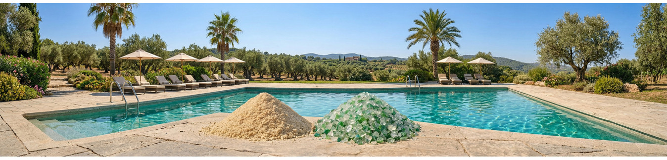Médias filtrants piscine | Sable, verre, zéolithe & balles filtrantes