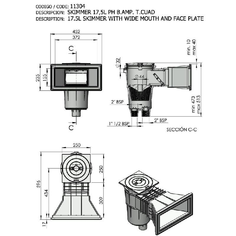 dimensions-GM-skimmer